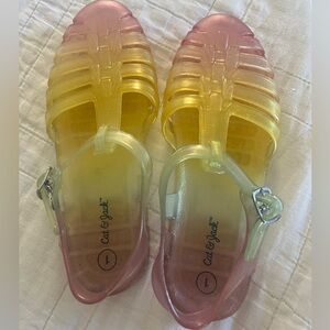 Cat & Jack Pink to Yellow Ombre Jelly Sandals very good